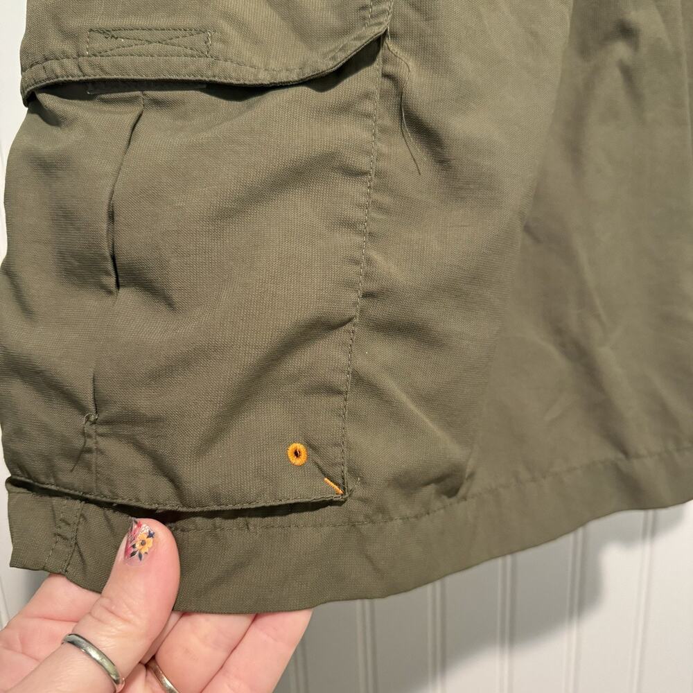 Columbia Olive Green Nylon Belted Cargo Shorts Mesh Lined Mens XL - Picture 2 of 7